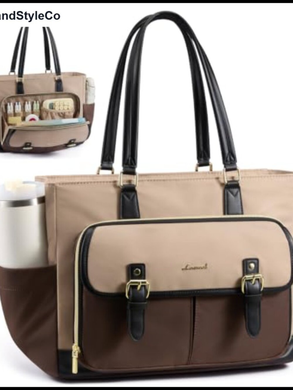 LOVEVOOK Laptop Tote Bag for Women Fits 15.6" with 10 Pockets